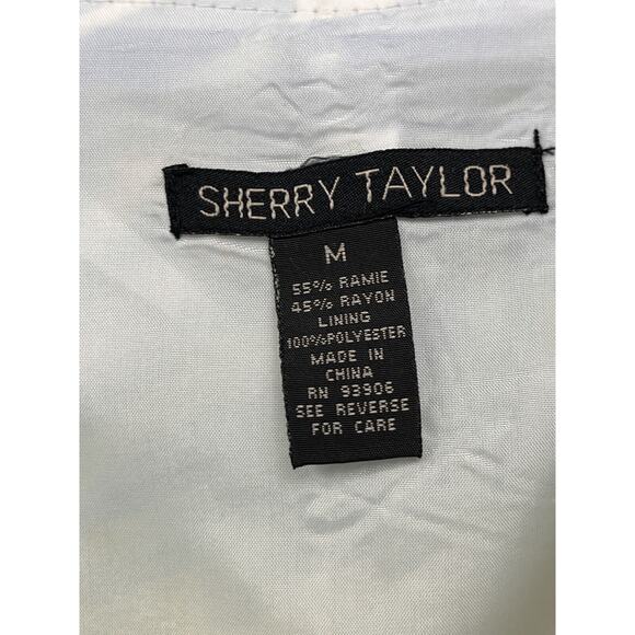 Sherry Taylor Flare A-Line Midi Skirt Womens Medium Tropical Leaf Lined Side Zip - Picture 4 of 7